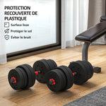 Ensemble d'haltères Courtes Total 30 Kg 2 en 1 poids réglable Barres incluses - entraînement Musculaire & haltérophilie