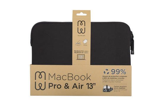 Housse MacBook Pro/Air 13 Basics ²Life Éco-Responsable Noir & Blanc - MW