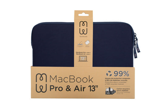 Housse MacBook Pro/Air 13 Basics ²Life Éco-Responsable Bleu & Rose - MW