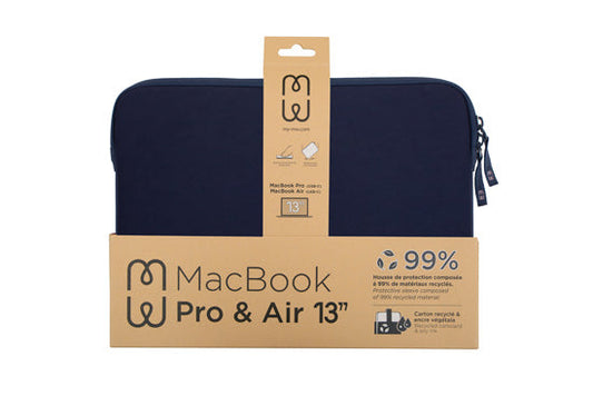 Housse MacBook Pro/Air 13 Basics ²Life Éco-Responsable Bleu & Rose - MW