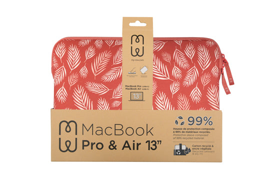 Housse MacBook Pro/Air 13 Basics ²Life Botanic Rouge-2