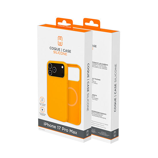 Coque silicone MagSafe iPhone 17 Pro Max Orange