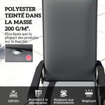 Lot de 4 coussins de chaise extérieur avec attaches et bande réglable, anti-décoloration UPF50+, 124x50x5cm, gris
