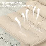 Fauteuil de sol paresseux fauteuil relax design capitonné inclinaison dossier réglable pivotant 360° revêtement lin beige