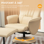 Fauteuil relax avec repose-pied fauteuil de relaxation fauteuil relaxant avec siège pivotant 360° et dossier inclinable