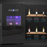 Cave à vin, 15 bouteilles, 39L, Réfrigérateur pour boissons, éclairage LED, température réglable 8-18℃