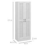 Armoire 2 portes meuble de rangement avec 5 étagères, style contemporain, 60L x 36,5l x 175H