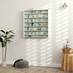 Vitrine pour collection vitrine murale 80 x 9,5 x 83 cm 6 étagères réglables en hauteur 2 portes coulissantes en verre