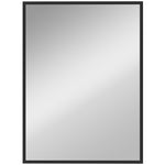 Miroir mural rectangulaire 76 x 101 cm, cadre en bois noir, idéal pour la salle de bain, salon ou chambre