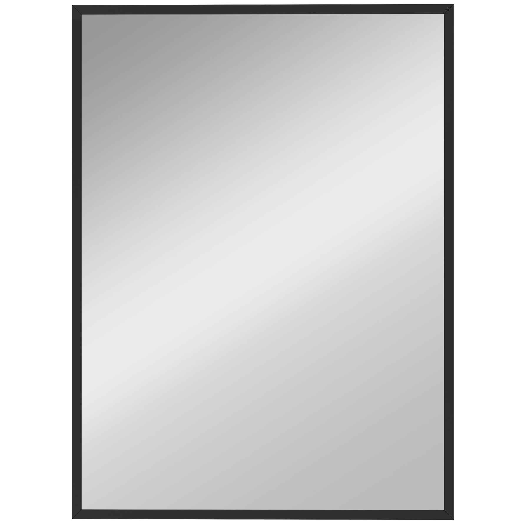 Miroir mural rectangulaire 76 x 101 cm, cadre en bois noir, idéal pour la salle de bain, salon ou chambre
