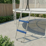 Échelle de Trampoline 2 Marches Larges avec Crochet Universel, Cadre en Acier Galvanisé, Charge 150 kg, 97x32x7 cm, Bleu