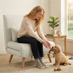 3-in-1 slaapfauteuil, eenpersoons slaapstoel, 5-standen rugleuning, van stof met kussen, crème
