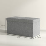 Banc de rangement pouf de rangement pliable bout de lit repose-pieds avec couvercle 76L x 38l x 38H cm gris clair