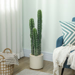 Cactus Artificiel 95 cm, Plante Artificielle en Pot, Tiges Réglables, Grand Réalisme, pour Maison et Bureau, Vert