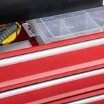 Boite à outils métallique coffret à outils caisse à outils 4 tiroirs + plateau tôle acier 51 x 22 x 39,5 cm noir