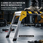 Établi pliant, établi de serrage en aluminium, table de travail robuste avec poignée, design antidérapant, argenté