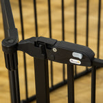 Barrière de sécurité barrière de protection cheminée parc enclos chien pliable modulable 6 panneaux avec porte sans perçage 362,5 x 76 cm noir