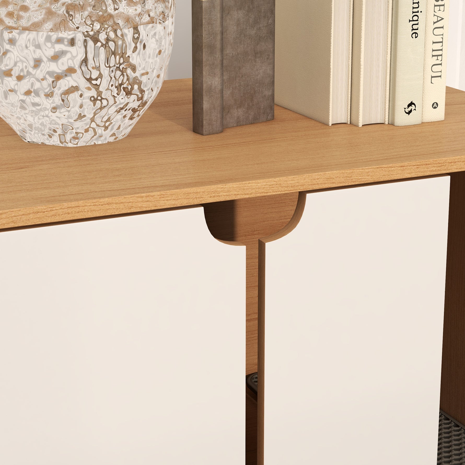Meuble à litière maison de toilette sur pieds pour chat 2 en 1 portes style scandinave 80 x 48 x 48 cm naturel et blanc