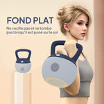 Kettlebell 10 kg – Kollaboration .fr x FFHandball – Hantel mit rutschfestem Griff, grau und blau