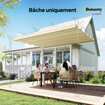 Toile de toit pour pergola tonnelle rétractable de 3 x 3 m - toile uniquement 250 x 255 cm crème