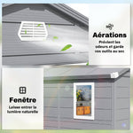 Abri de jardin en résine 4,56 m² avec kit de fondation galvanisé structure en aluminium 240 x 190 x 228 cm gris foncé