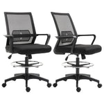 Lot de b2 fauteuils de bureau chaise de bureau assise haute réglable dim. 64L x 59l x 104-124H cm