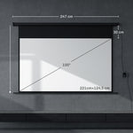 Écran vidéoprojecteur 100 Pouces, 16:9 4K HD montage mural ou plafond, panneau de commande et télécommande
