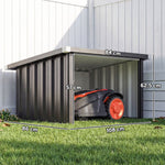 Abri Robot Tondeuse Garage pour Robot Tondeuse avec Toit incliné en acier galvanisé, 108 x 86 x 62,5 cm, gris foncé
