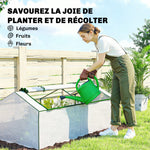 Mini Serre de Jardin à Toit Pointu, Fenêtre avec Moustiquaire Intégrée, Métal Thermolaqué, 180 x 90 x 70 cm, Blanc