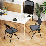 Lot de 4 chaises pliantes chaises de salle à manger portables cadre en acier 45 x 46 x 78 cm gris