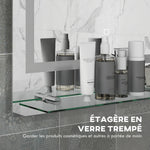 Miroir rectangulaire mural lumineux LED de salle de bain 70 x 50 cm