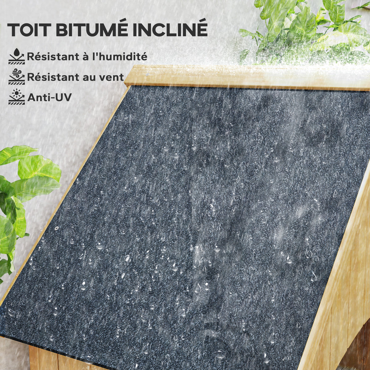 Abri de jardin en bois cabane de jardin exterieur armoire de jardin avec toit bitumé 3 étagères porte avec loquet rangement et stockage extérieurs pour terrasse 77,5 x 54,2 x 179,5 cm naturel