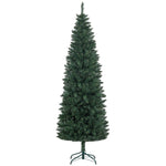 Sapin de Noël Artificiel 210 cm Arbre de Noël Slim avec support en acier pliable, 687 branches épines Vert