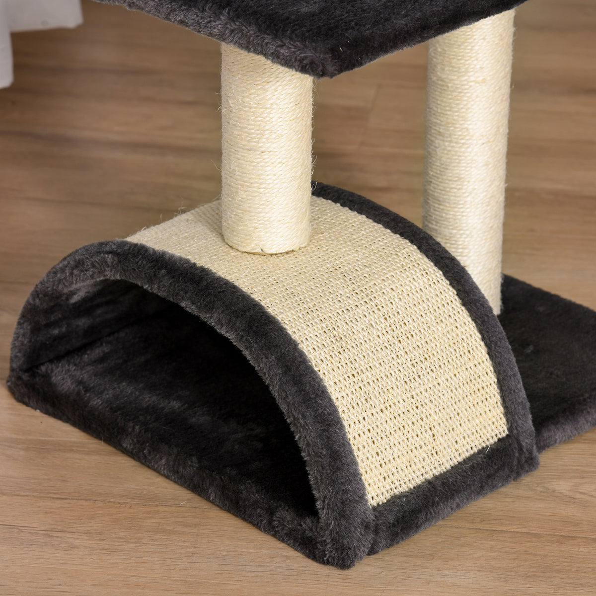 Arbre à chat arbre à grimper griffoir pour chat hauteur 72 cm balle suspendue gris foncé