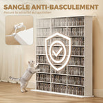 Meuble de rangement 1032 CDs / 594 DVDs, étagère multimédia, 24 compartiments et 18 étagères ajustables, blanc