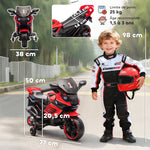 Moto électrique enfants 6 V, voiture électrique enfants avec roues d'entraînement, effets lumineux et sonores, rouge