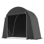 Abri de jardin tente de stockage étanche abri moto porte enroulable fermeture éclair, 245 x 120 x 200 cm, gris foncé
