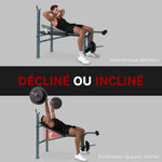 Banc de musculation Fitness banc d'haltérophilie entrainement complet dossier réglable curler