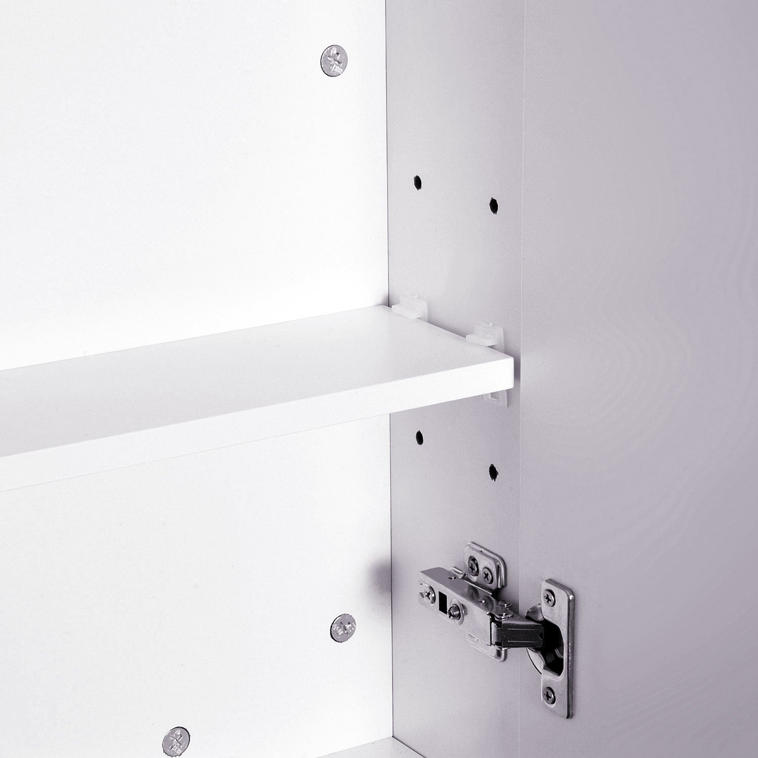 Armoire murale salle de bain avec miroir 70 x 60 cm avec étagère réglable, miroir salle de bain avec rangement, blanc