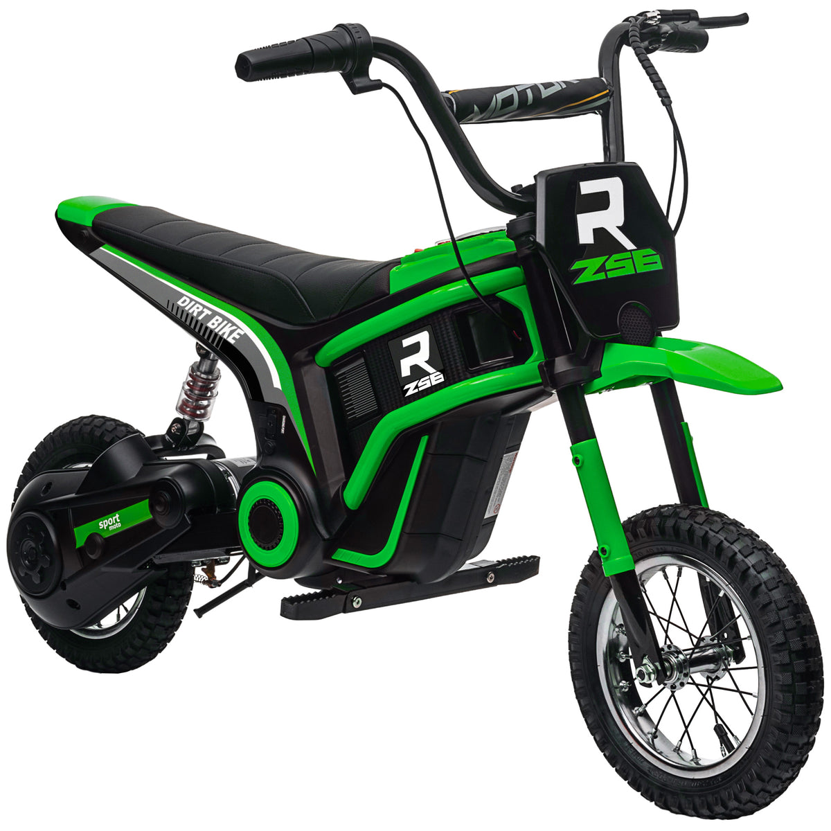 Moto cross électrique enfant moto électrique enfants moteur 350 W batterie 12V 8-16 km/h pneus gonflables 12'' vert