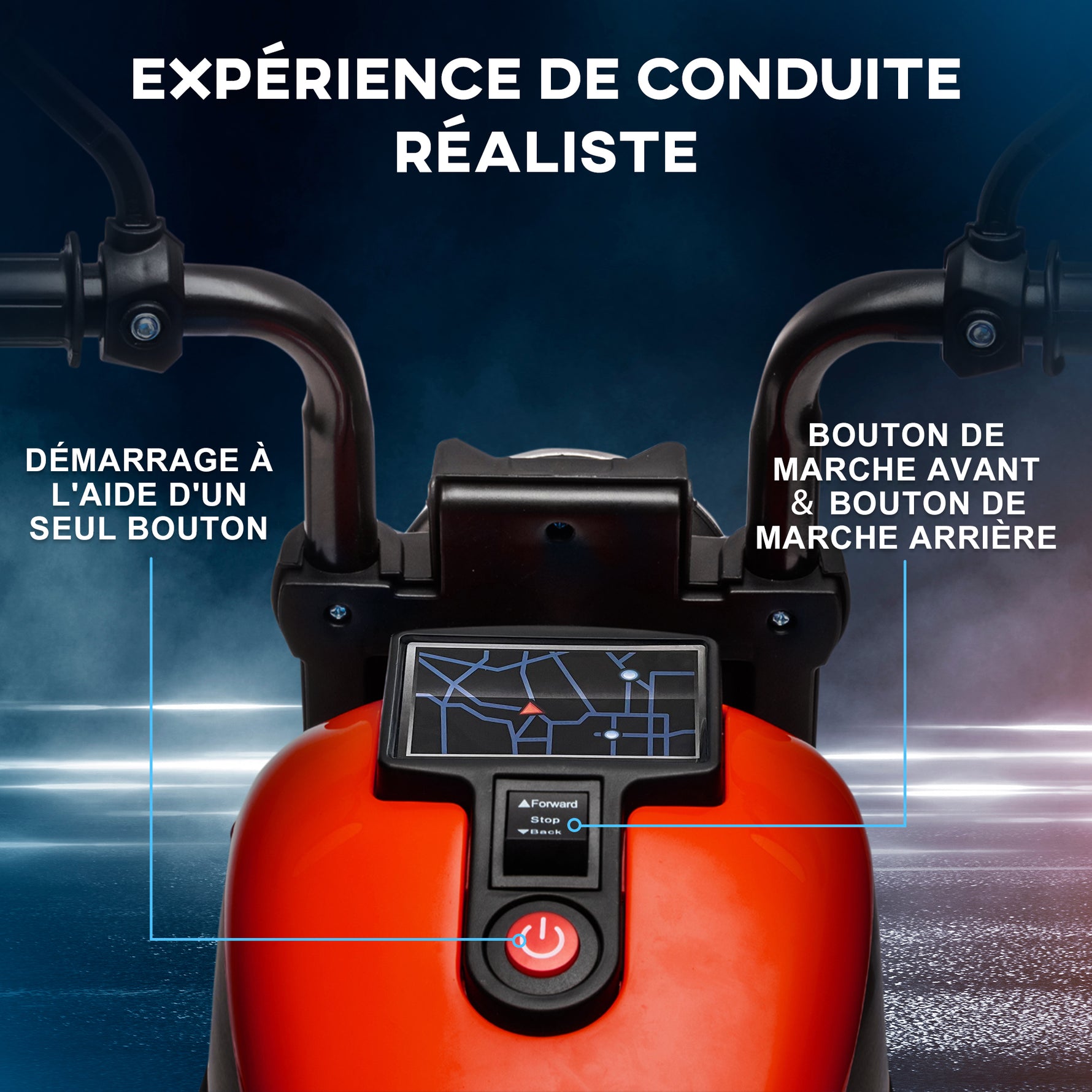 Moto électrique pour enfants 3 km/h 6V avec phare LED 2 roues d'entraînement de 18 à 36 mois avec moteur puissant rouge