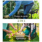 Tabouret de Jardin Pliable agenouilloir de Jardin siège Jardinage avec Coussin Acier EVA Noir Vert