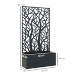 Jardinière avec treillis, bac à fleurs pour plantes grimpantes, légumes, fleurs en métal 61 x 23 x 113 cm noir