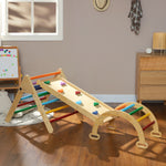 5 en 1 Triangle arche d'escalade enfants avec rampe d'escalade réversible toboggan bascule multicolore