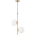 Suspension luminaire moderne, lustre plafonnier de double-tête, lumière suspendue réglable pour entrée, salon, ton doré