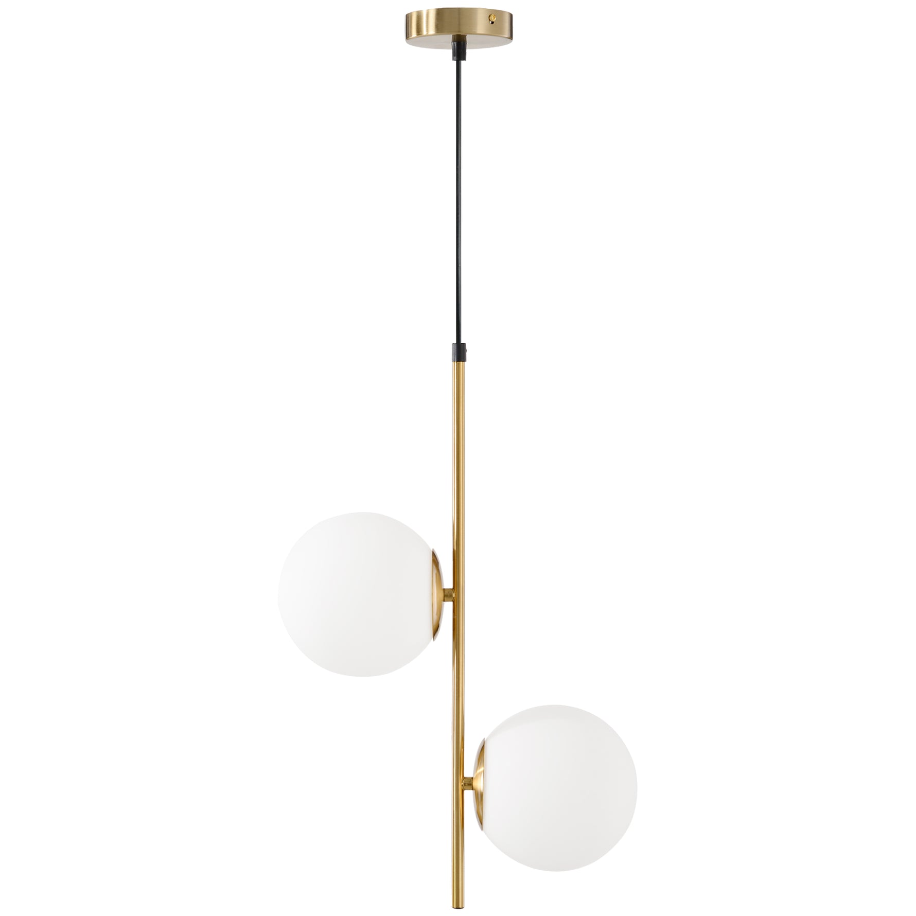 Suspension luminaire moderne, lustre plafonnier de double-tête, lumière suspendue réglable pour entrée, salon, ton doré
