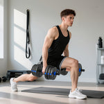 Kit Haltères Musculation Haltères Réglables 25 kg 3 en 1, Ensemble de Poids Réglable avec Barre d'Extension Bleu