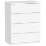 Commode 4 tiroirs meuble de rangement sans poignées design minimaliste 60 x 40 x 80 cm blanc