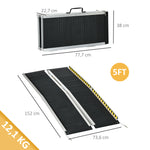 Rampe de chargement rampe d'accès pour fauteuil roulant scooter pliable antidérapante avec bordures de sécurité noir