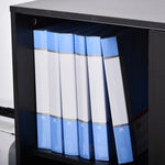 Armoire de Bureau 2 Portes coulissantes verrouillables dim. 80L x 40l x 120H cm 2 étagères Panneaux Particules Noir